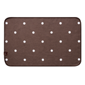 dark brown and white polka dot hand towel with one self logo 