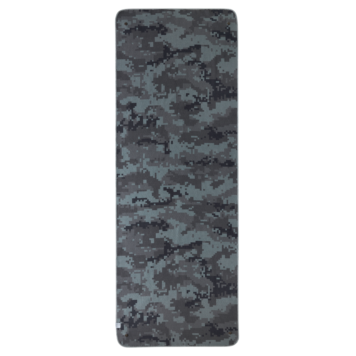 Camouflage-patterned mat on a white background