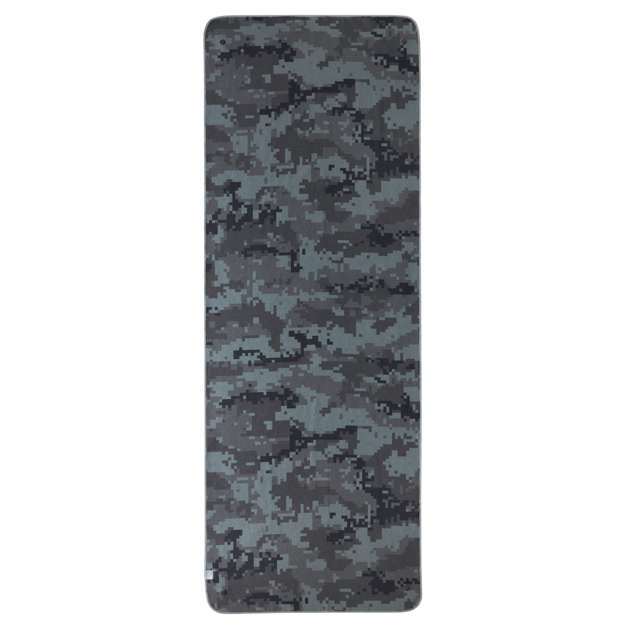 Camouflage-patterned mat on a white background
